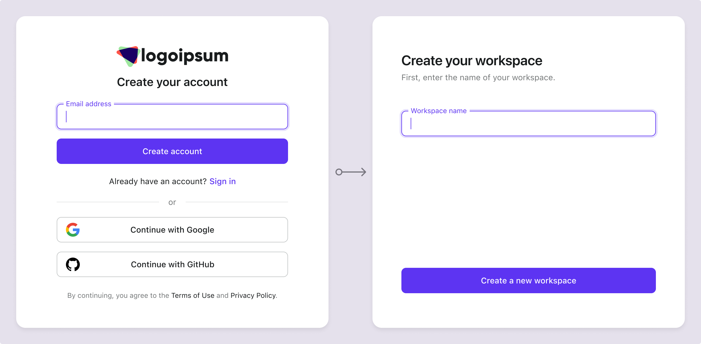 Neues Konto erstellt Organisation